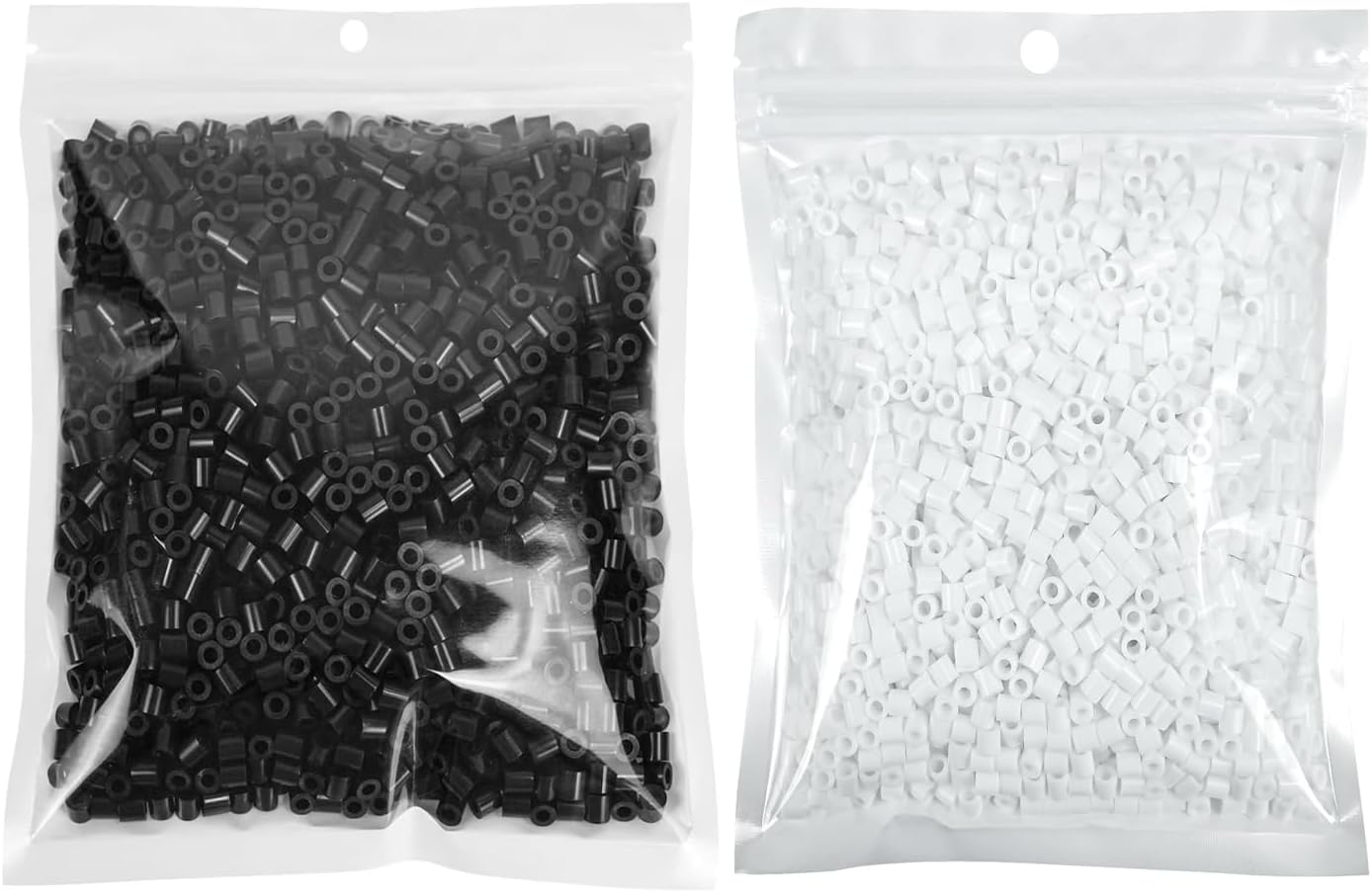 Solo cuentas blancas y negras: pequeñas cuentas fusibles de 2,6 mm de calidad prémium, paquete de 2