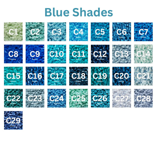 Beadles Blue Beads - 2.6mm Mini Fuse Beads 1000PCS Blue Shades