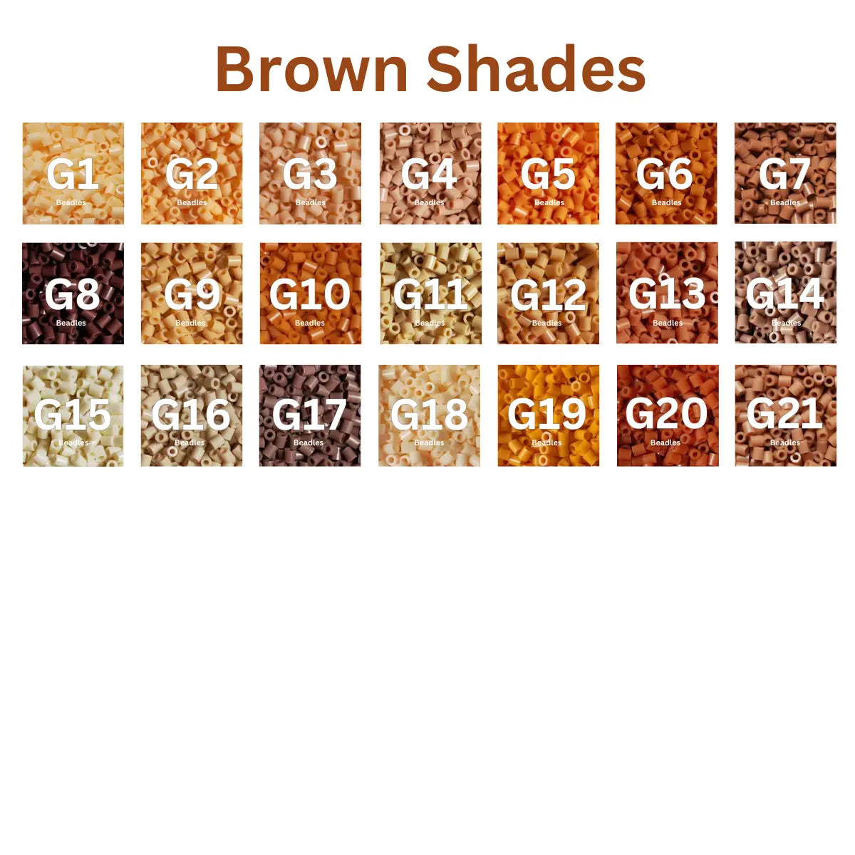 Beadles Brown Beads - 2.6mm Mini Fuse Beads 1000PCS Brown Shades