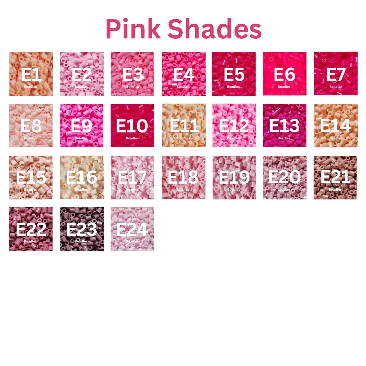 Beadles Pink Beads - 2.6mm Mini Fuse Beads 1000PCS Pink Shades