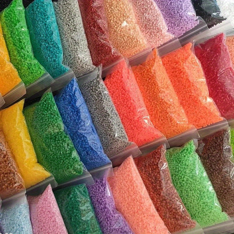 Beadles Grayscale Beads - 2.6mm Mini Fuse Beads 1000PCS Refill Pack in Zipper Bags