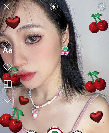 🍒 Cherry Perler Bead Earrings 🍒