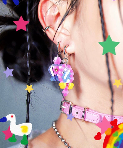 💐 Perfume Bottle Perler Bead Earrings 🌸