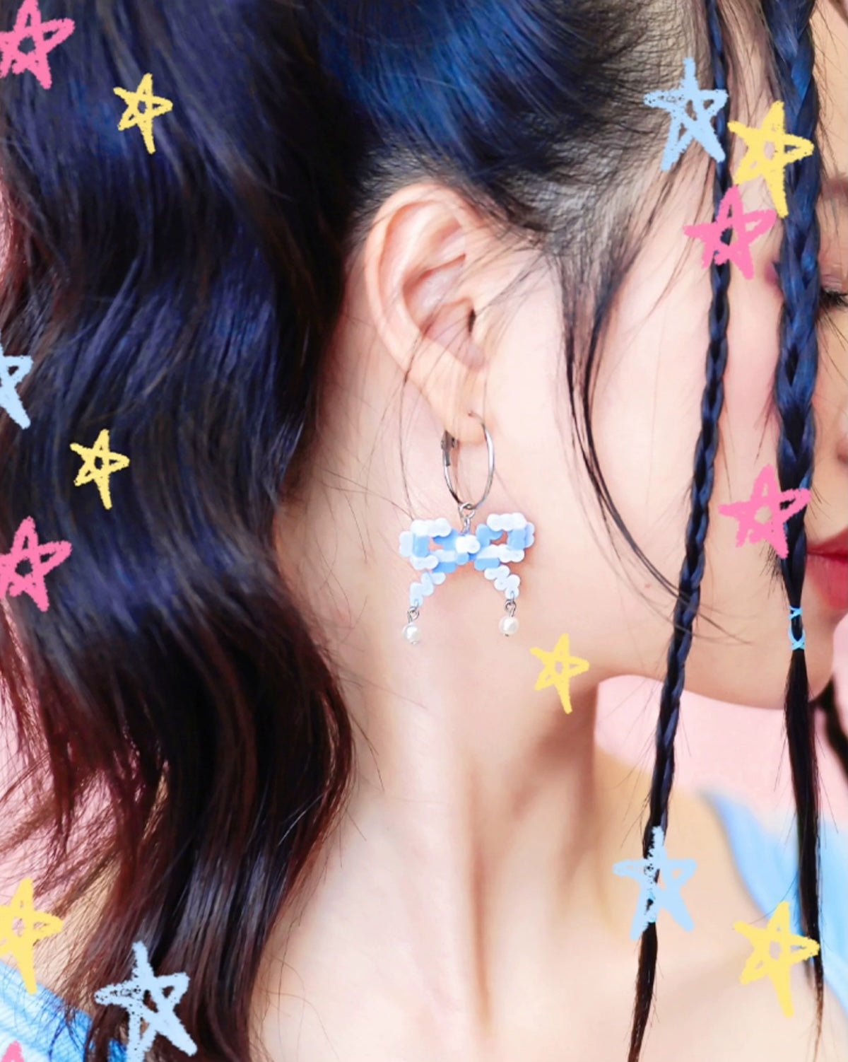 🎀 Pixel - Style Perler Bead Bow Earrings 🎀 - Omamori Shop